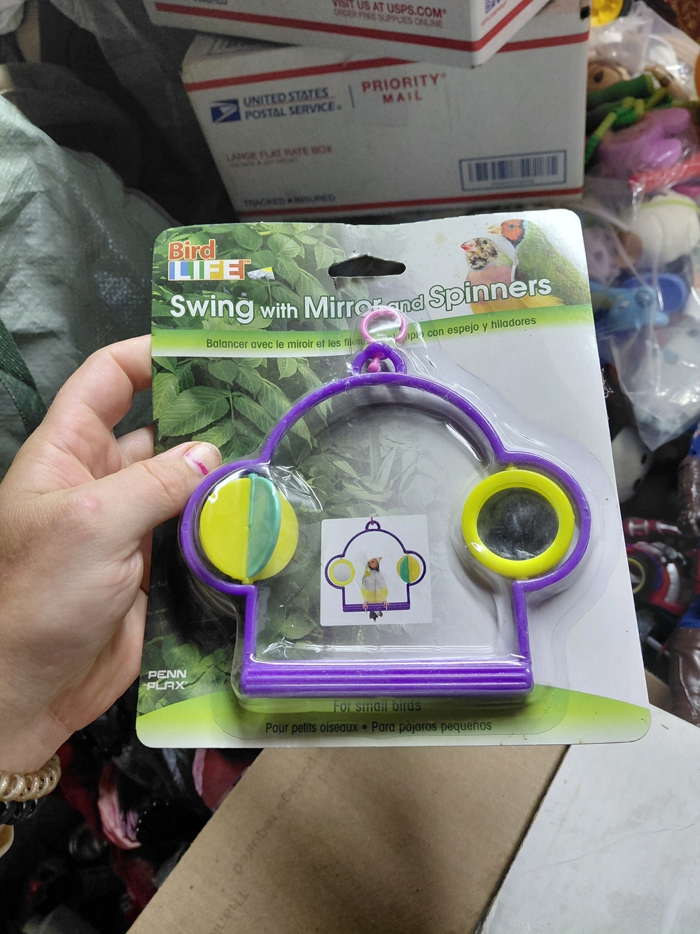 the Penn-Plax Bird Swing with Mirror and Spinner Toy,